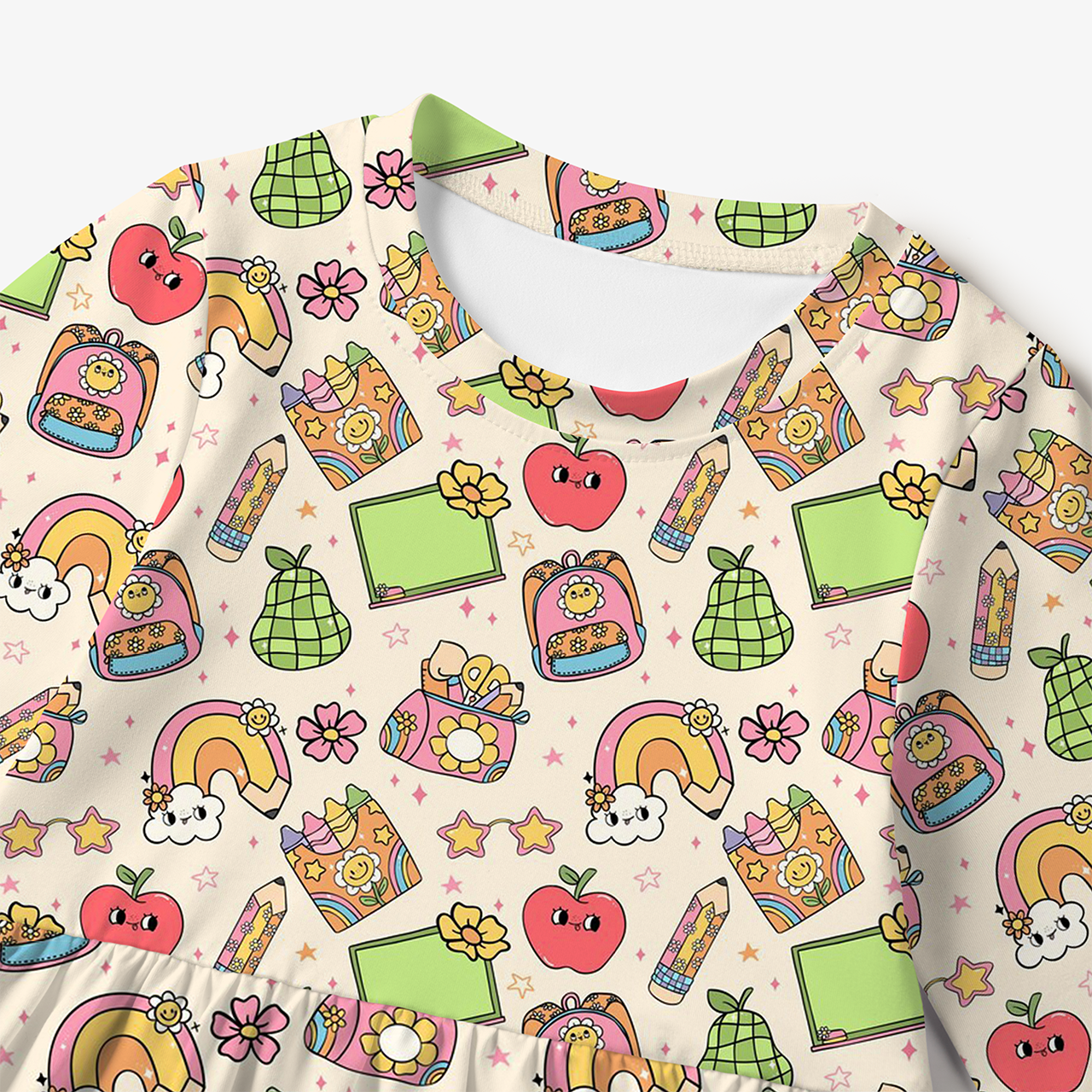 Flower Crayons All Over Print Kids Dress