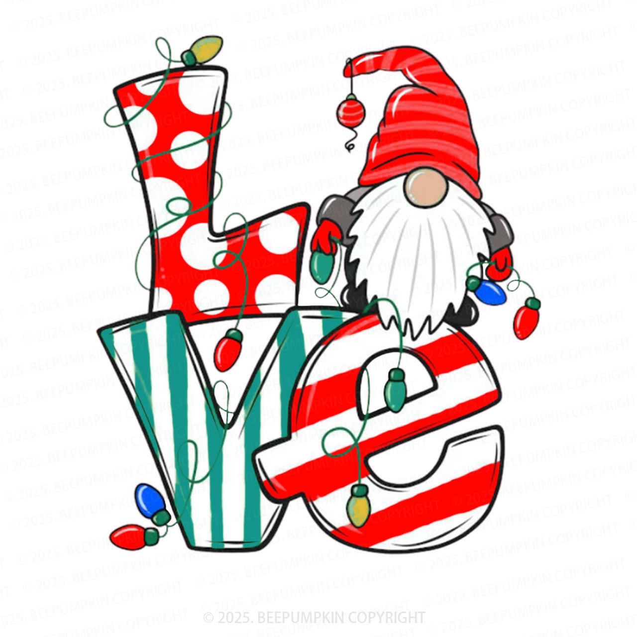 Christmas Love Family Matching Gnomes Pajamas Beepumpkin