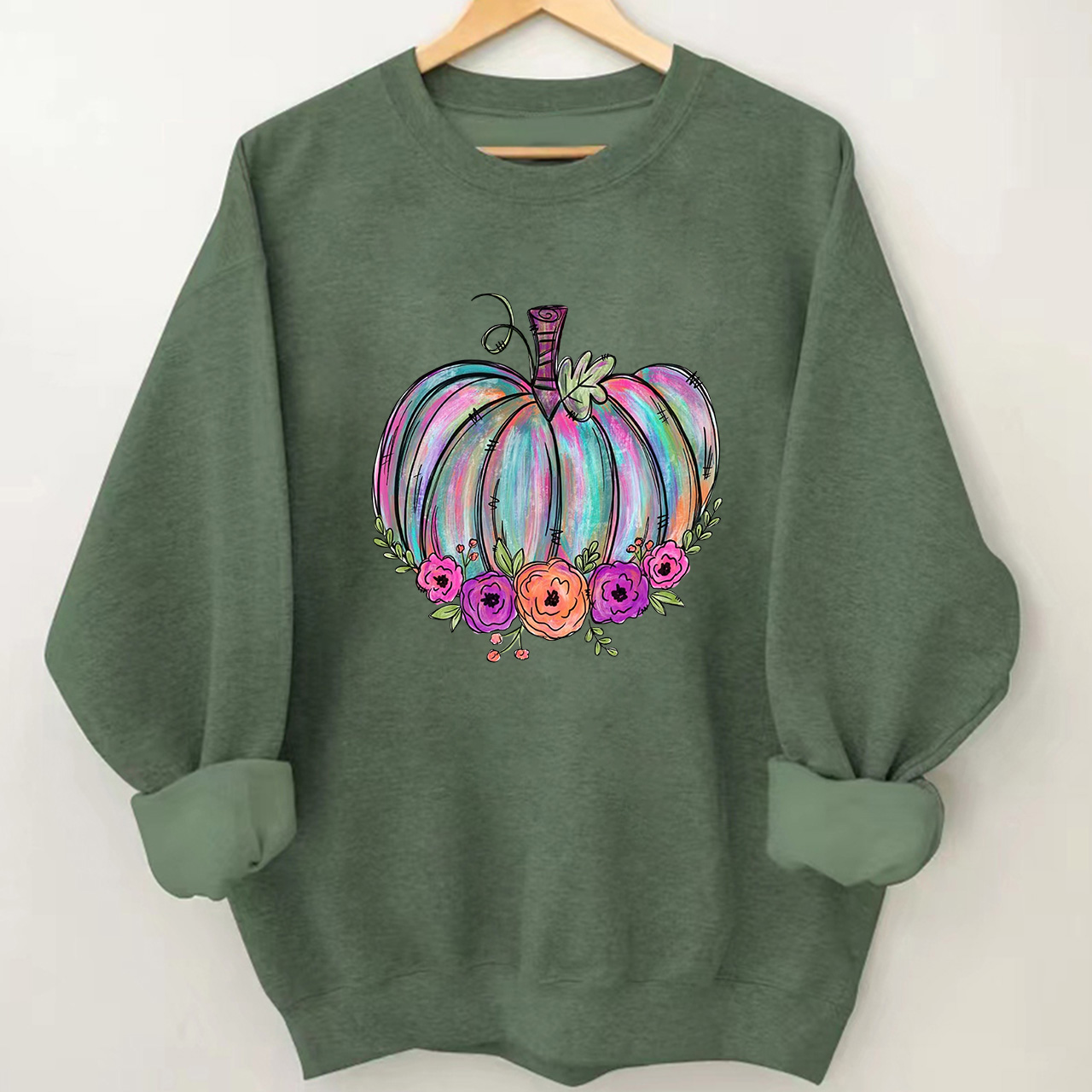 Watercolor Pumpkin Cute Fall  Sweatshirts For Her