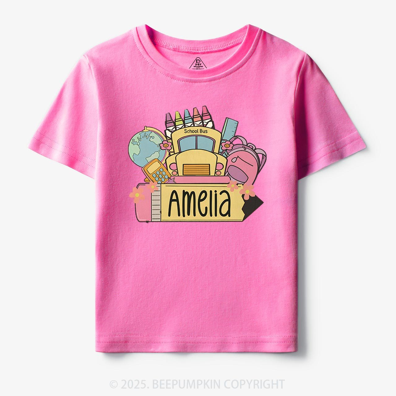 Personalized Back To School Girls Name Toddler&Kid's Tees Beepumpkin 