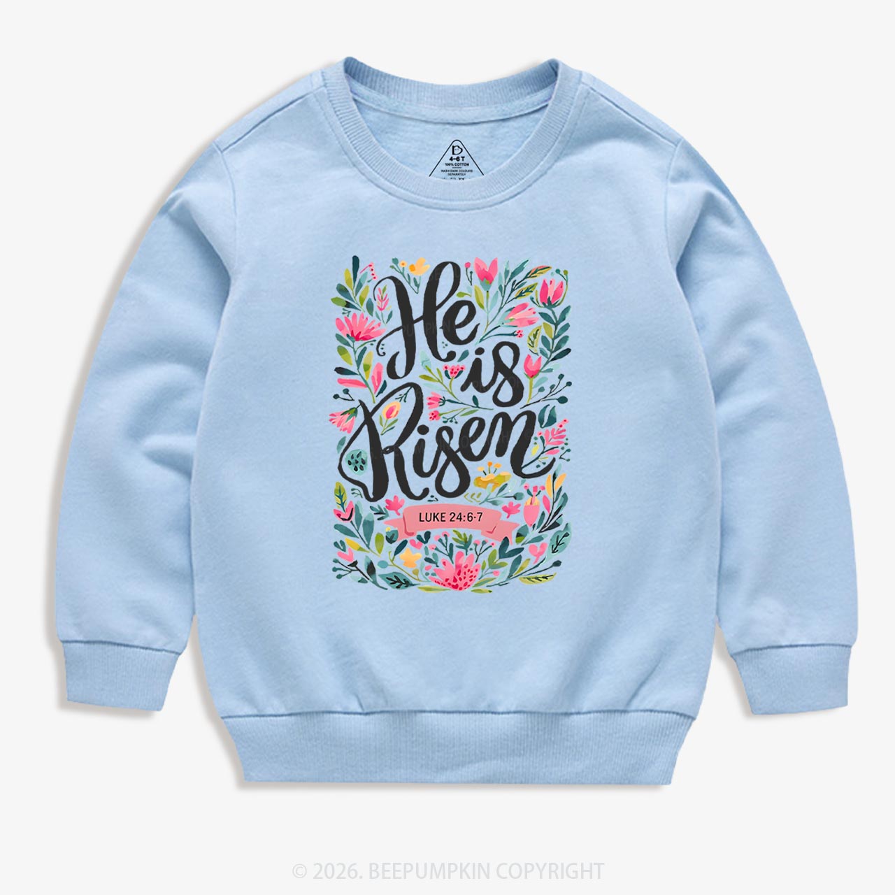 He is Risen Blooming Grace Easter Kid's Sweatshirt
