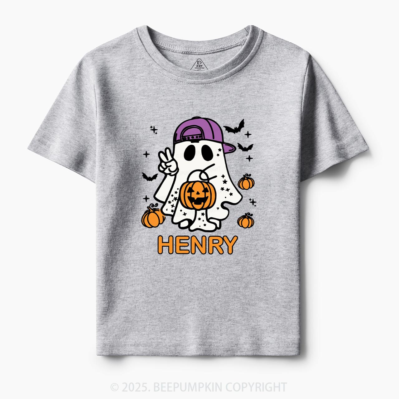 Personalized Halloween Boy Ghost Toddler&Kid's Tees Beepumpkin