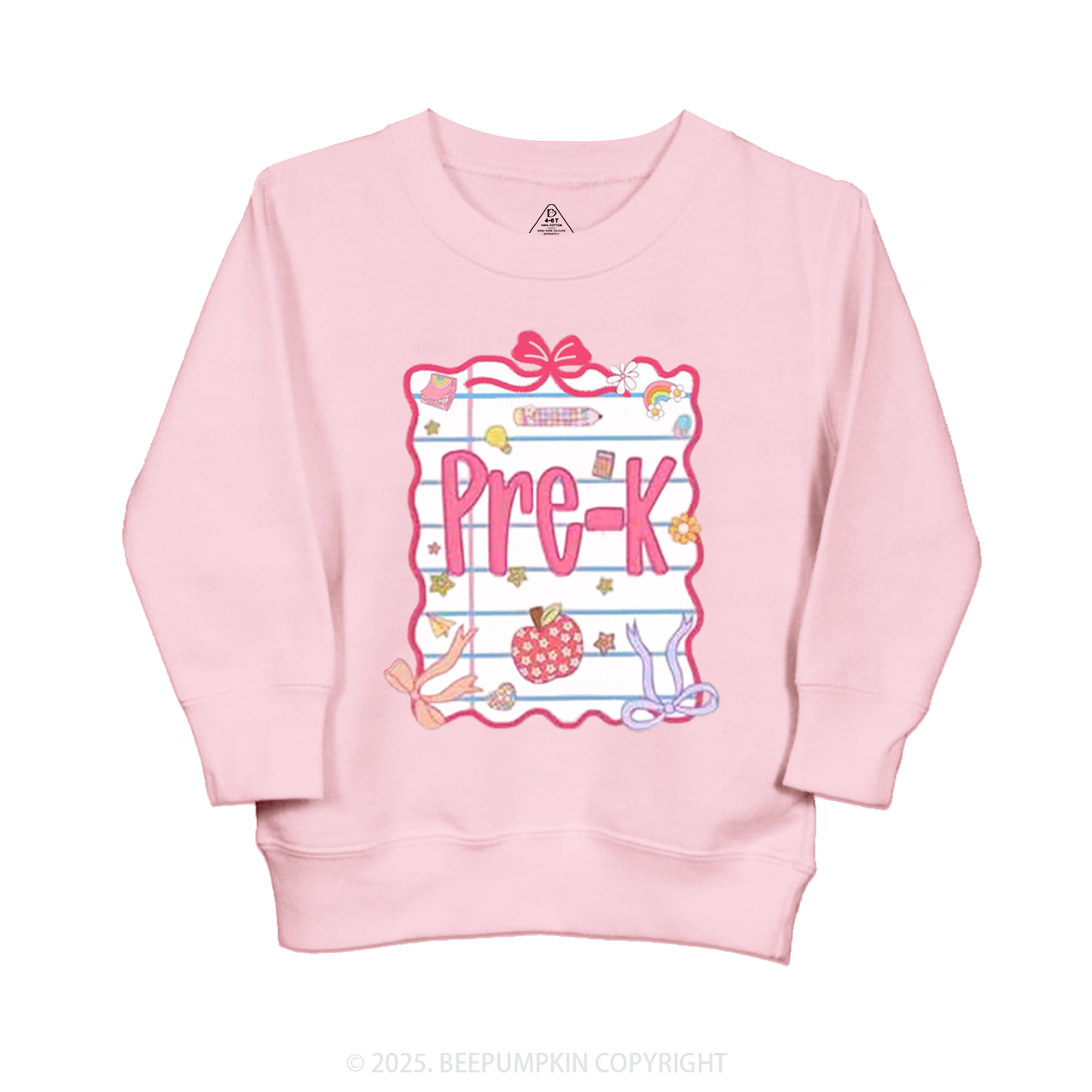 Personalized Pink Bow Grade Kid's Sweatshirt