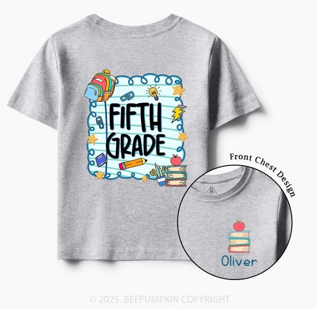 Personalized Apple Book Learning Toddler&Kid's Tees Beepumpkin