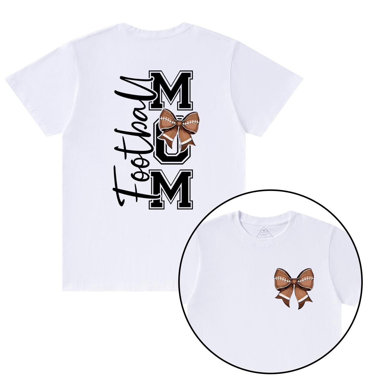 Love, Bows & Football Mama T-Shirts Beepumpkin