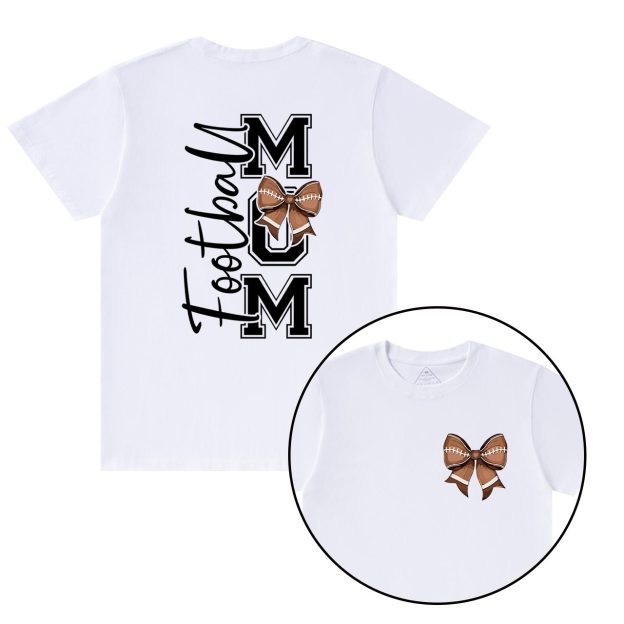 Love, Bows & Football Mama T-Shirts Beepumpkin