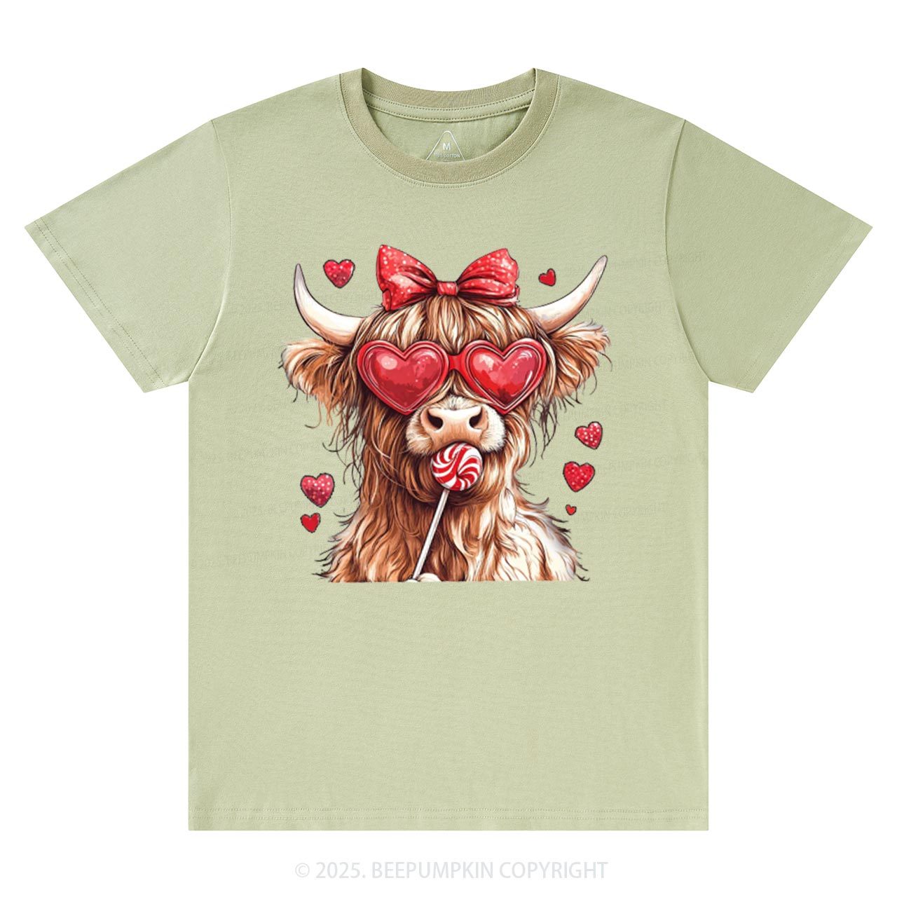 Highland Cow Valentine's Day T-Shirts Beepumpkin
