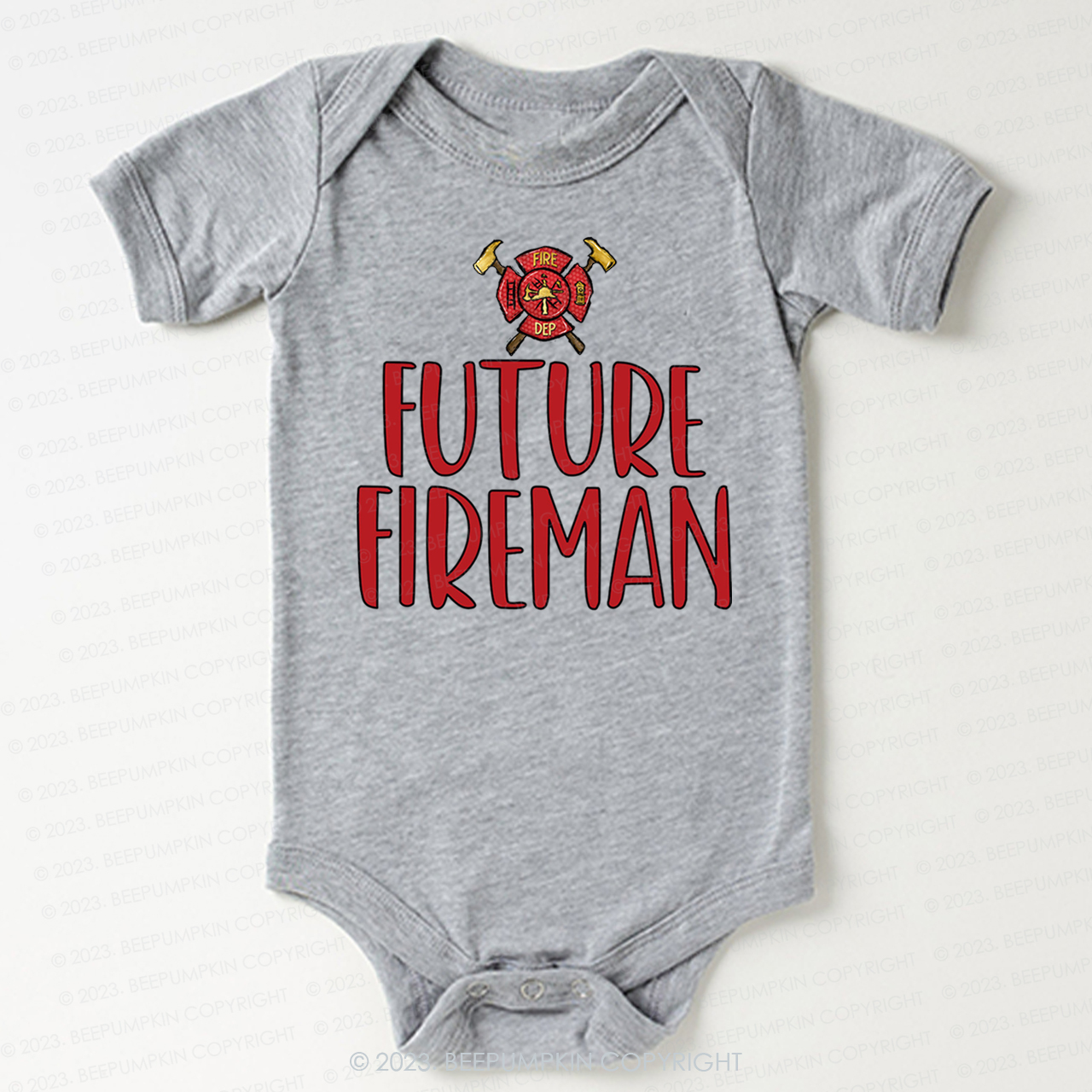 Future Fireman Firetruck Bodysuit For Baby