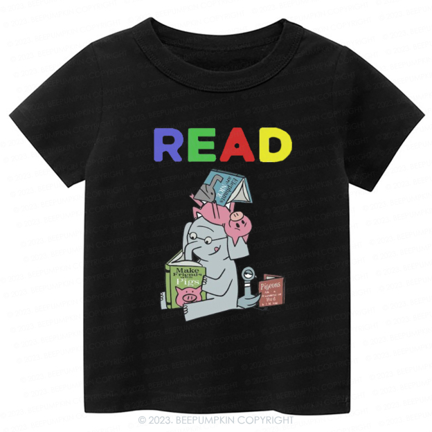 Reading With Friends Piggie Elephant Kids Shirt