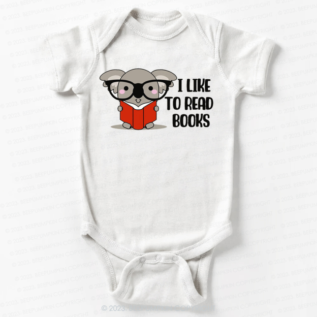 I Like To Read Books Elephant Bodysuit For Baby