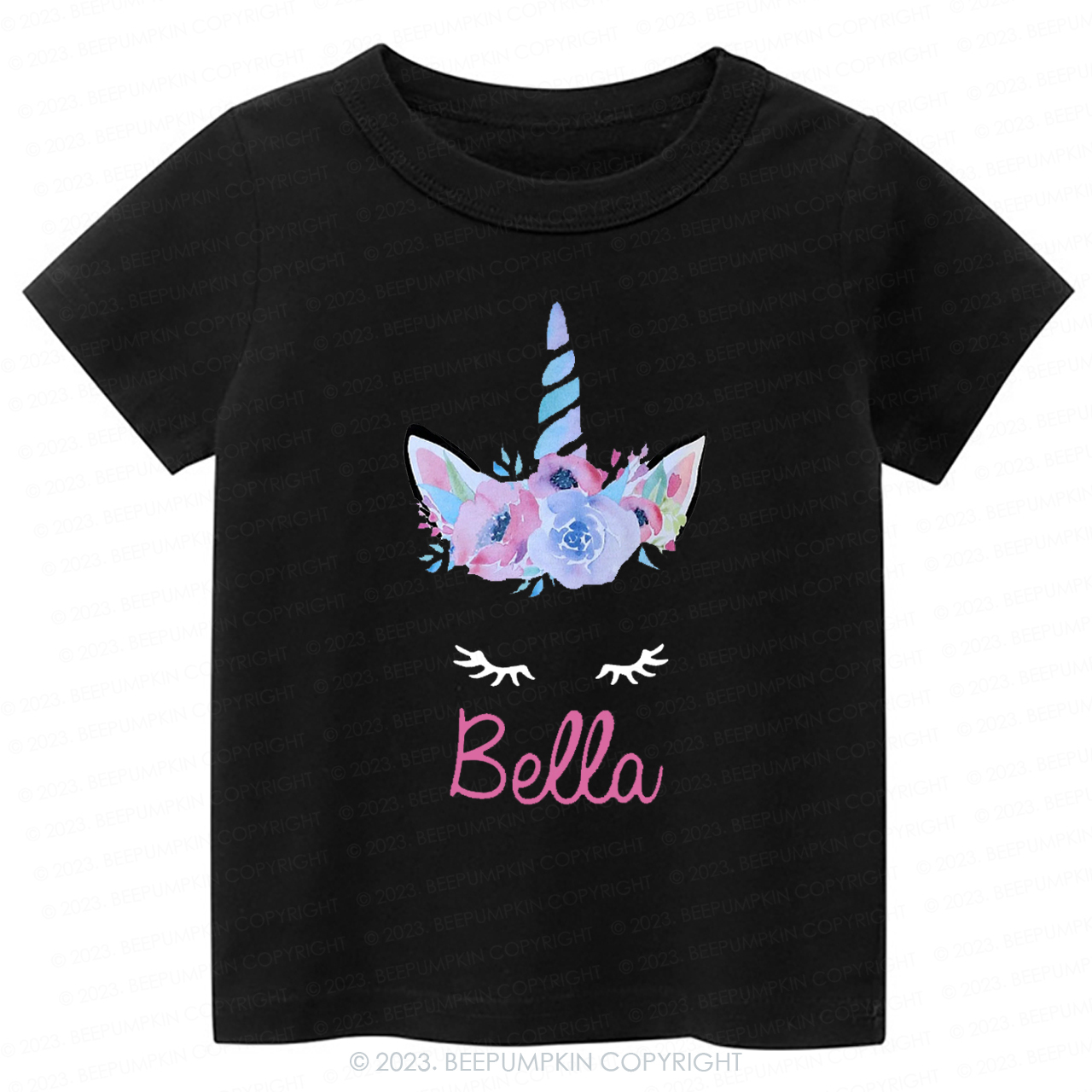  Personalized Unicorn Face Flutter Kids Shirt
