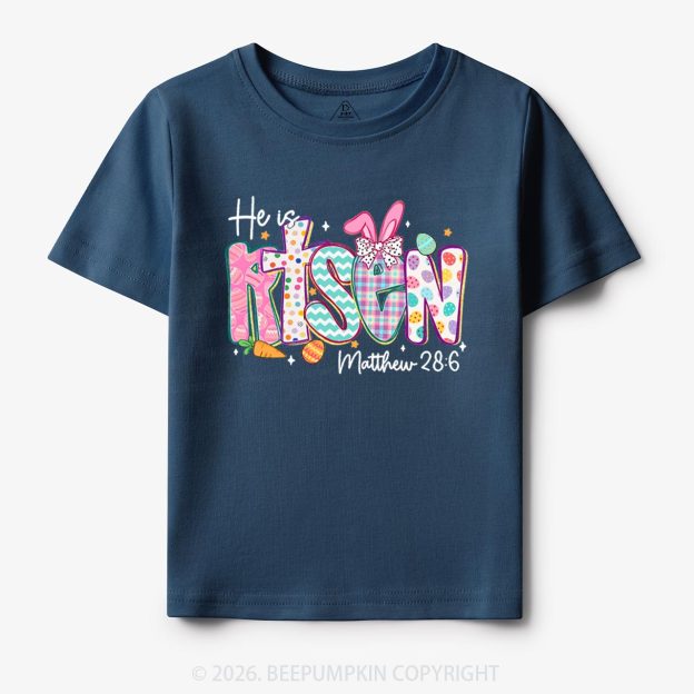He Is Risen Christian Easter Toddler&Kid's Tees
