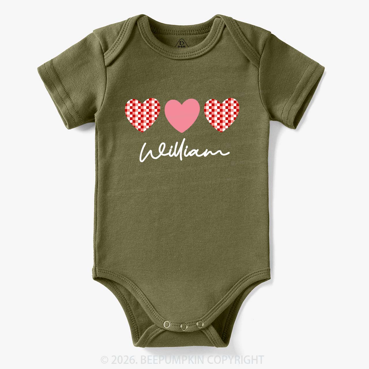 Plaid Heart Valentine's Day Bodysuit For Baby