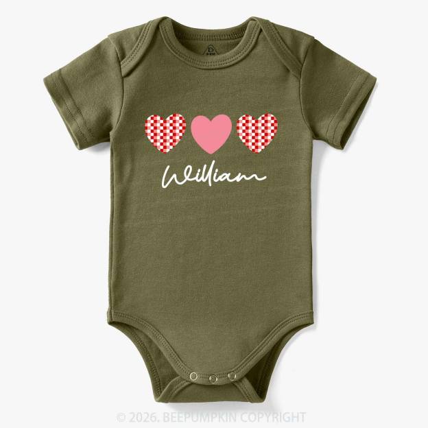 Plaid Heart Valentine's Day Bodysuit For Baby