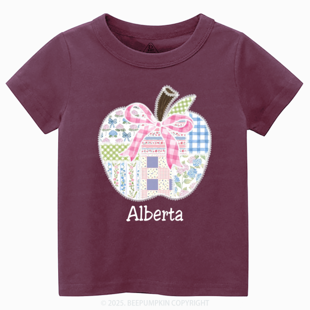 Personalized Lace Apple Name Toddler&Kid's Tees Beepumpkin