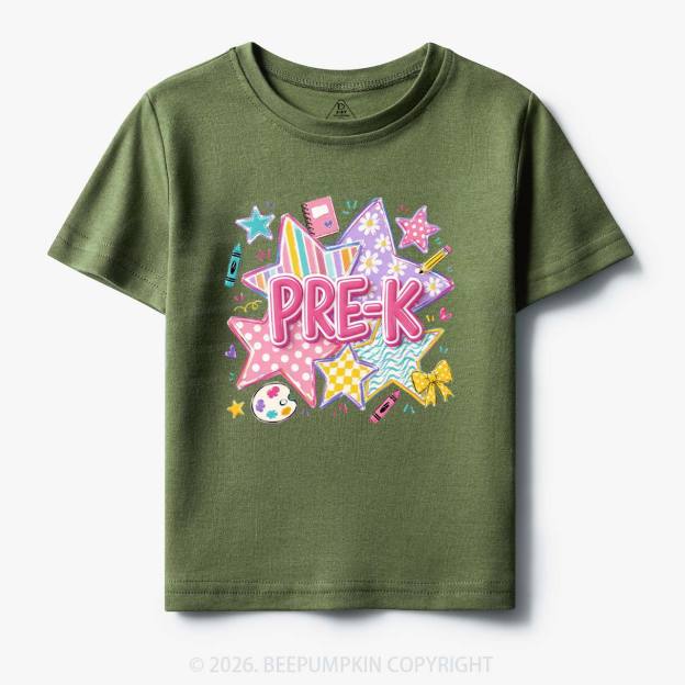 Striped Starburst Pre-K To Fourth Grade Toddler&Kid's Tees