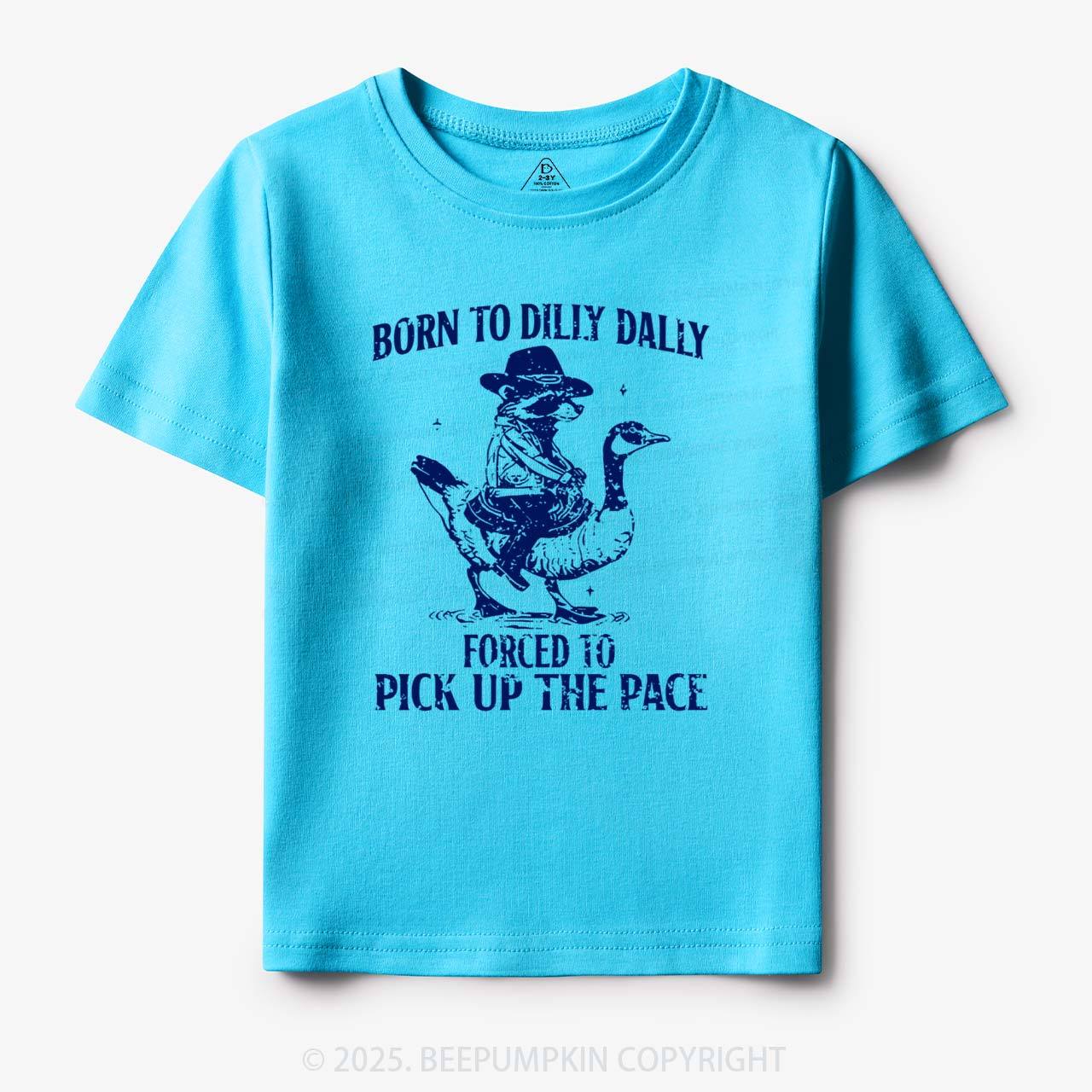 Born To Dilly Dally Retro Racoon Goose Toddler&Kid's Tees Beepumpkin 7