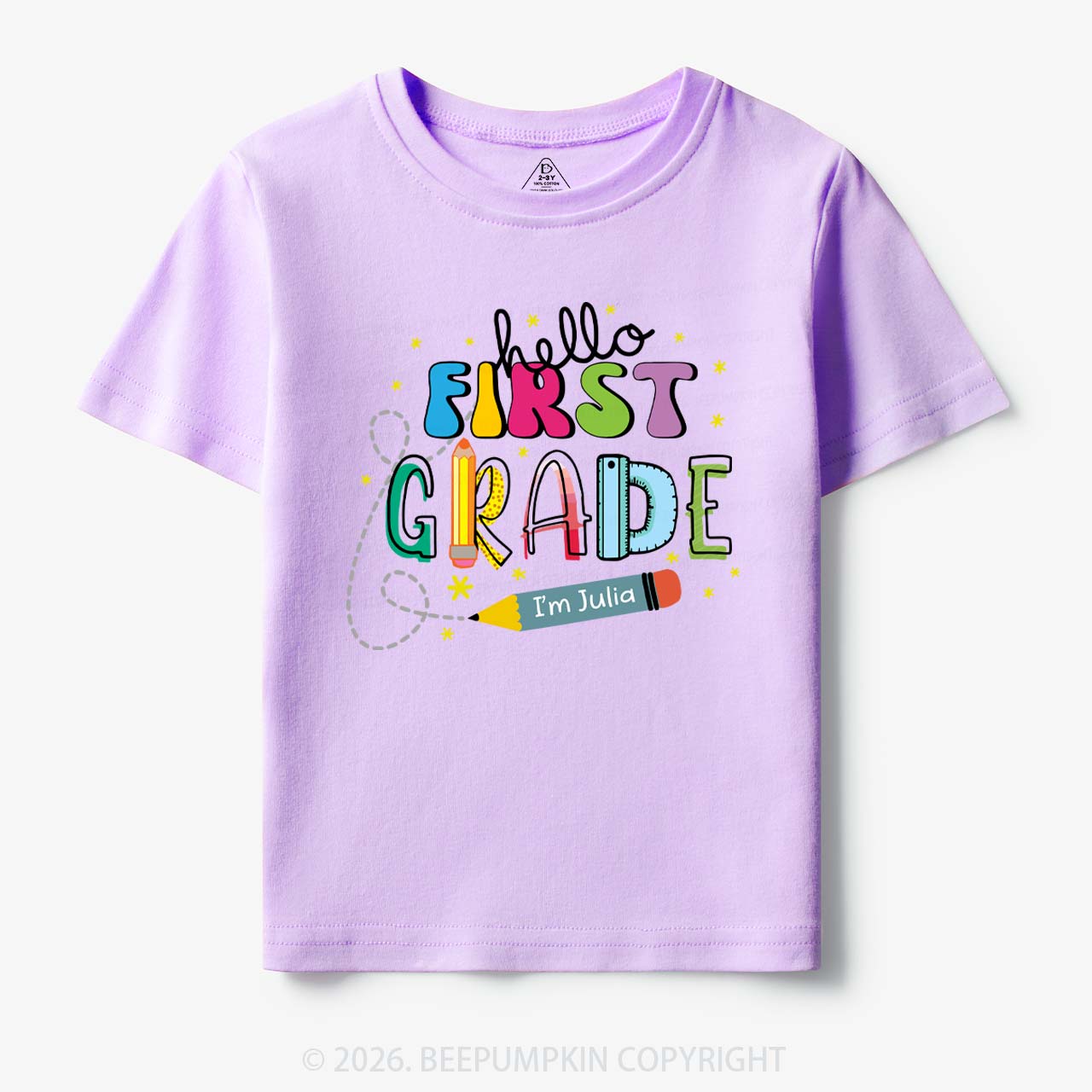 Hello First Grade I'm XXX Back To School Kids Shirt