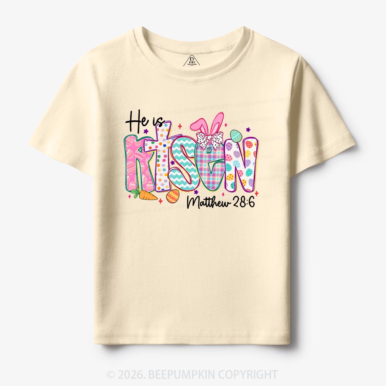 He Is Risen Christian Easter Toddler&Kid's Tees