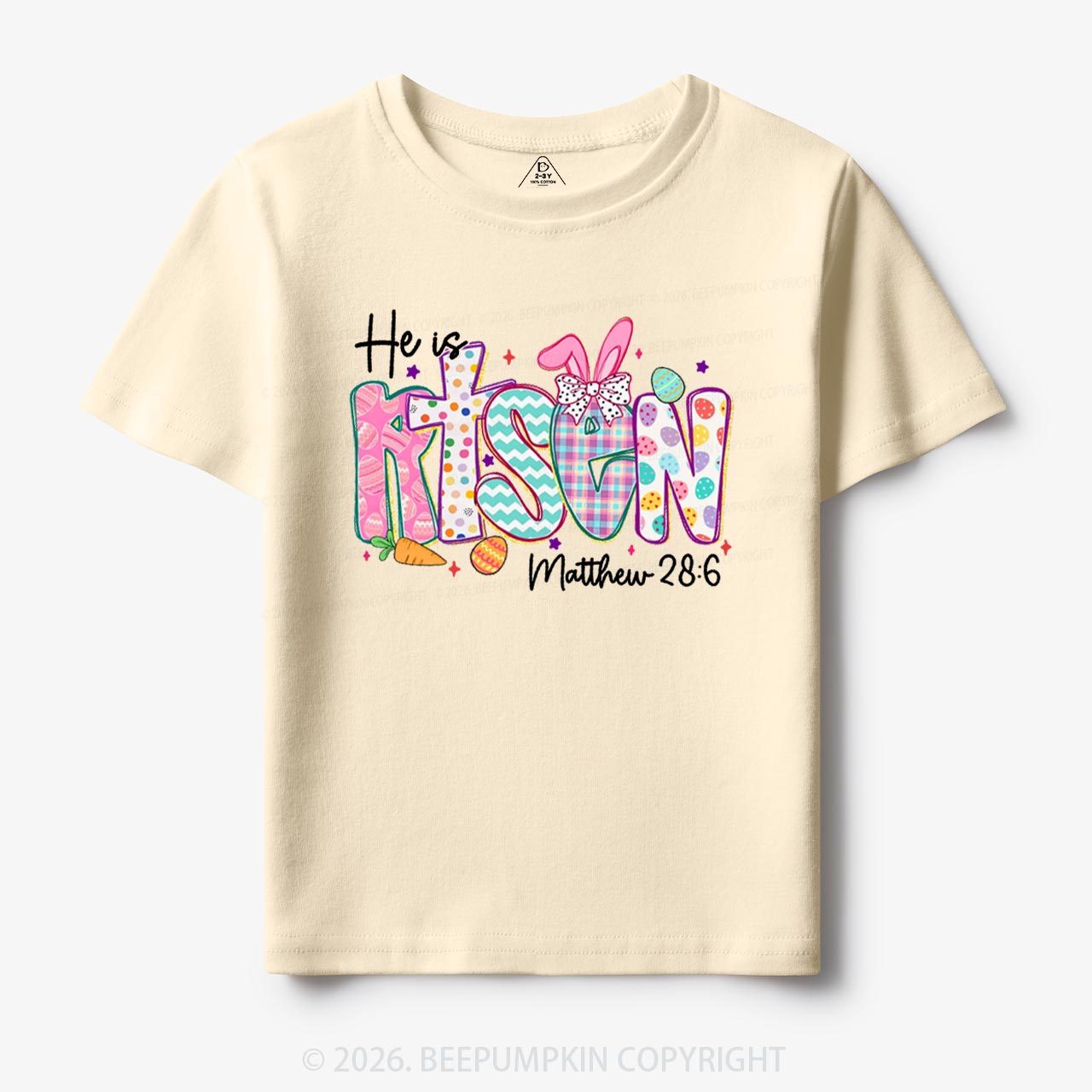 He Is Risen Christian Easter Toddler&Kid's Tees