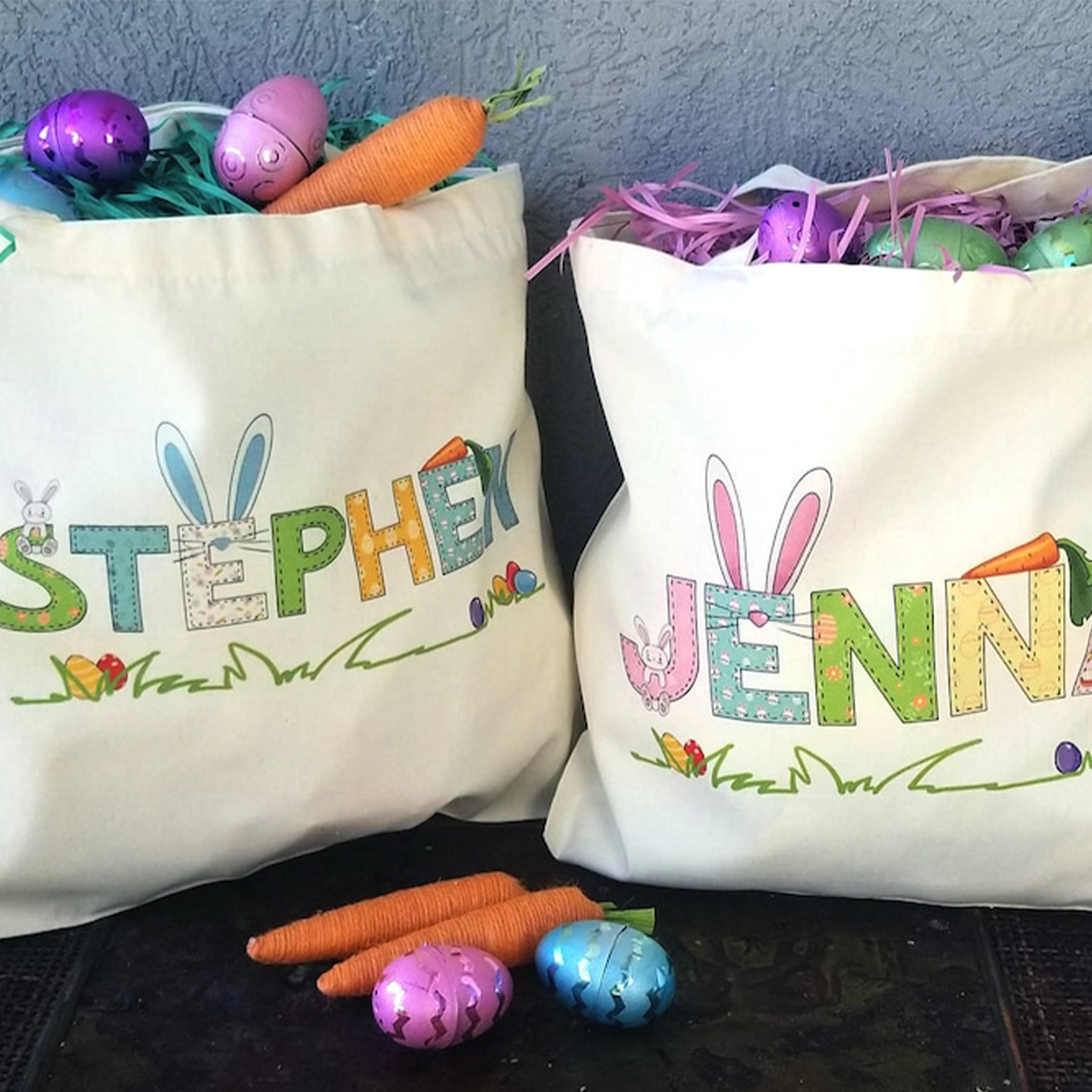 Personalized Name Easter Tote Bag