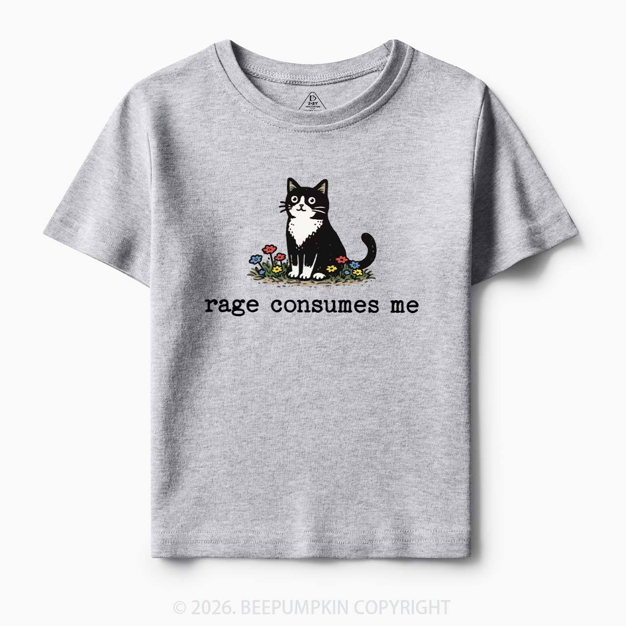Funny Cat Rage Consumes Me Toddler&Kid's Tees