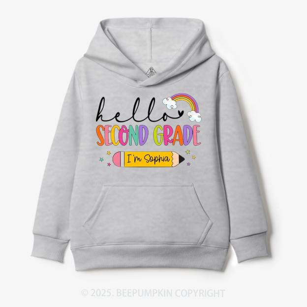 Personalized Hello Back To School Kid's Hoodies Beepumpkin