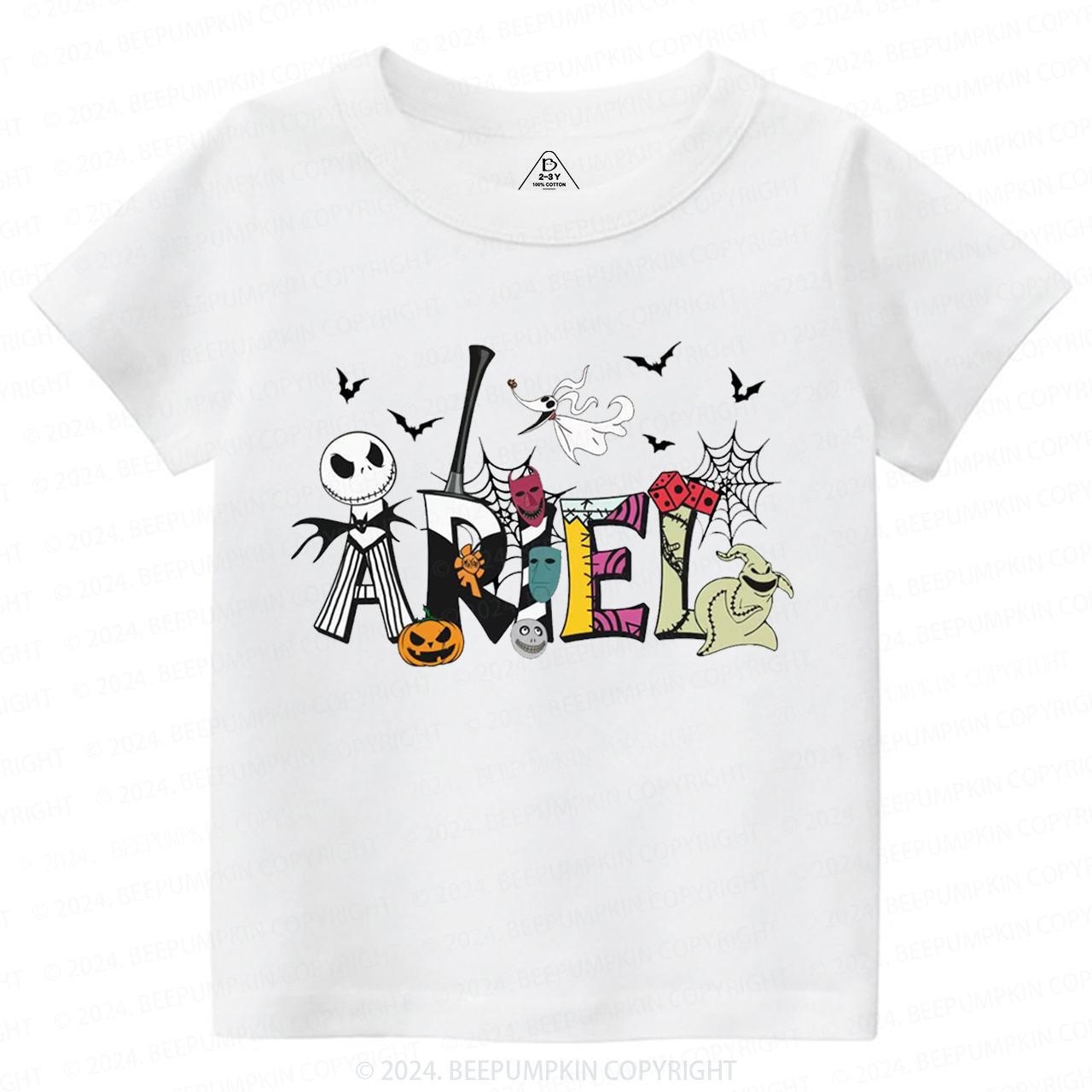 Personalized Name Nightmare Before Christmas Halloween Toddler&Kids Tees 