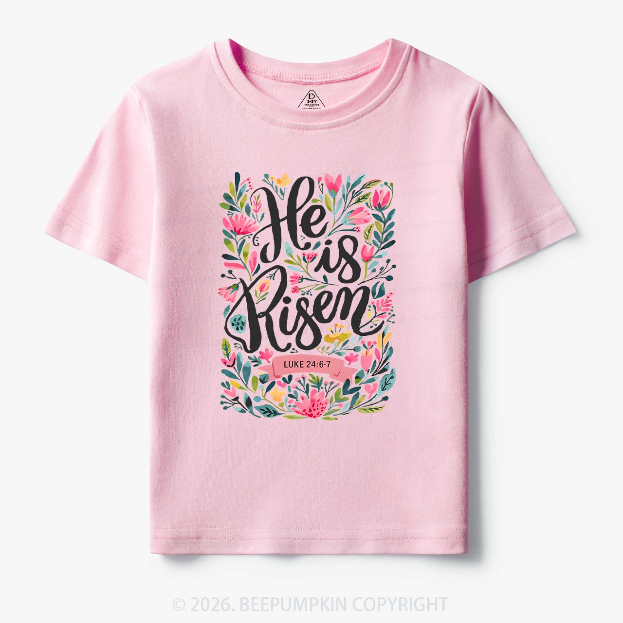 He is Risen Blooming Grace Easter Toddler&Kid's Tees
