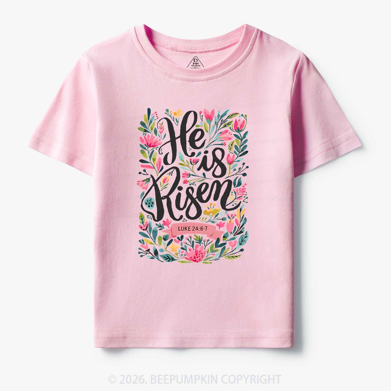 He is Risen Blooming Grace Easter Toddler&Kid's Tees