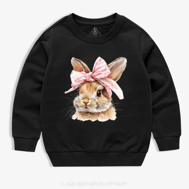 Cute Bunny with Bow Easter Kid's Sweatshirt