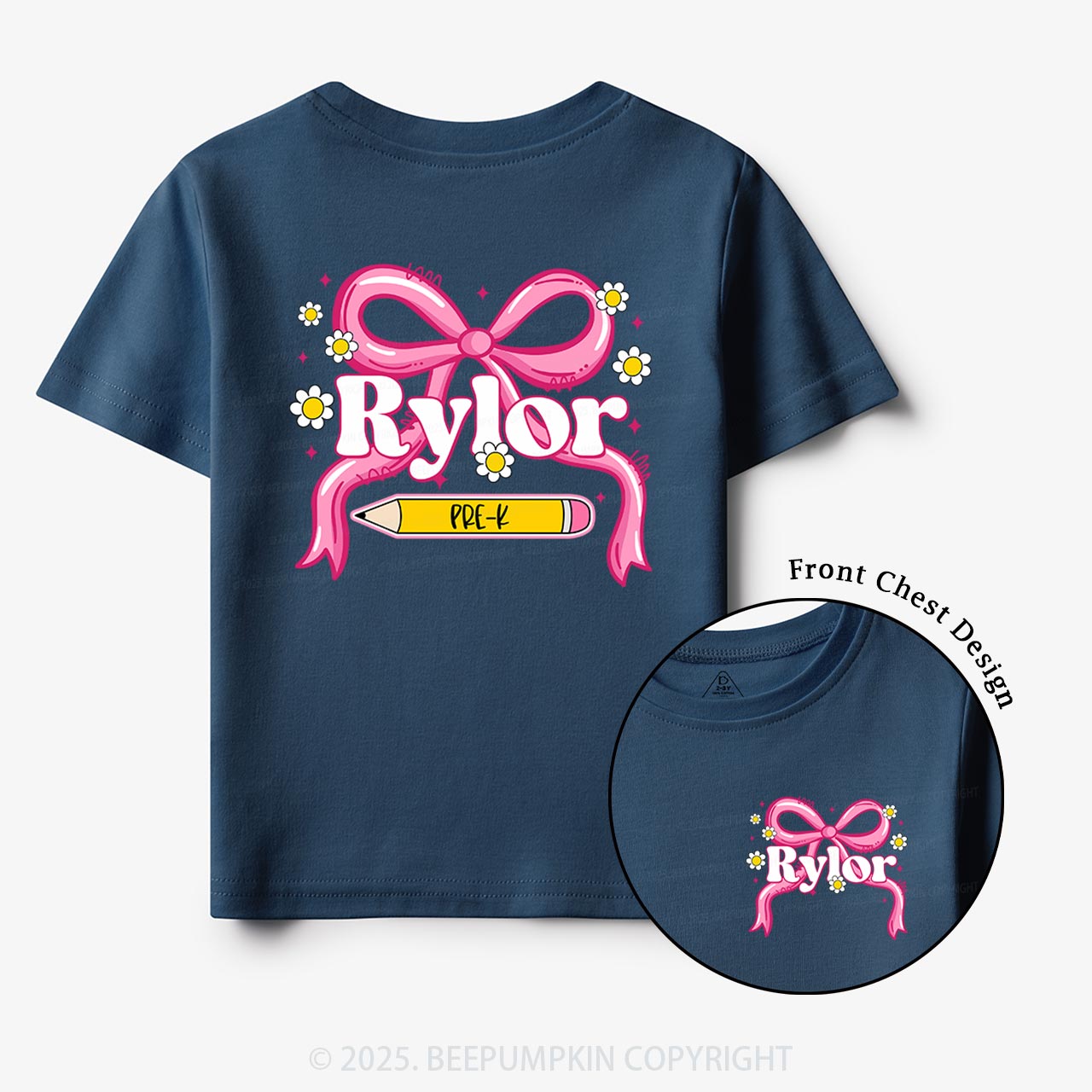 Personalized First Grade Girly  Toddler&Kid's Tees Beepumpkin