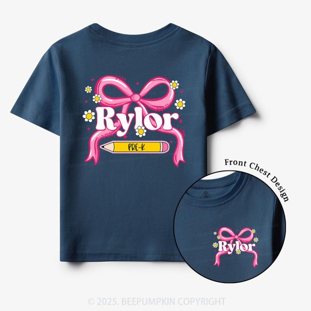 Personalized First Grade Girly  Toddler&Kid's Tees Beepumpkin