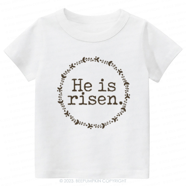 He Is Risen Faith Based Easter-Toddler Tees
