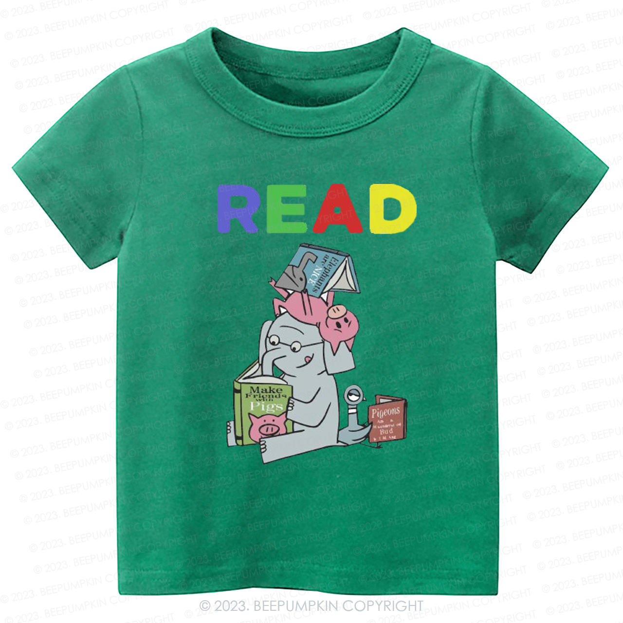 Reading With Friends Piggie Elephant Kids Shirt