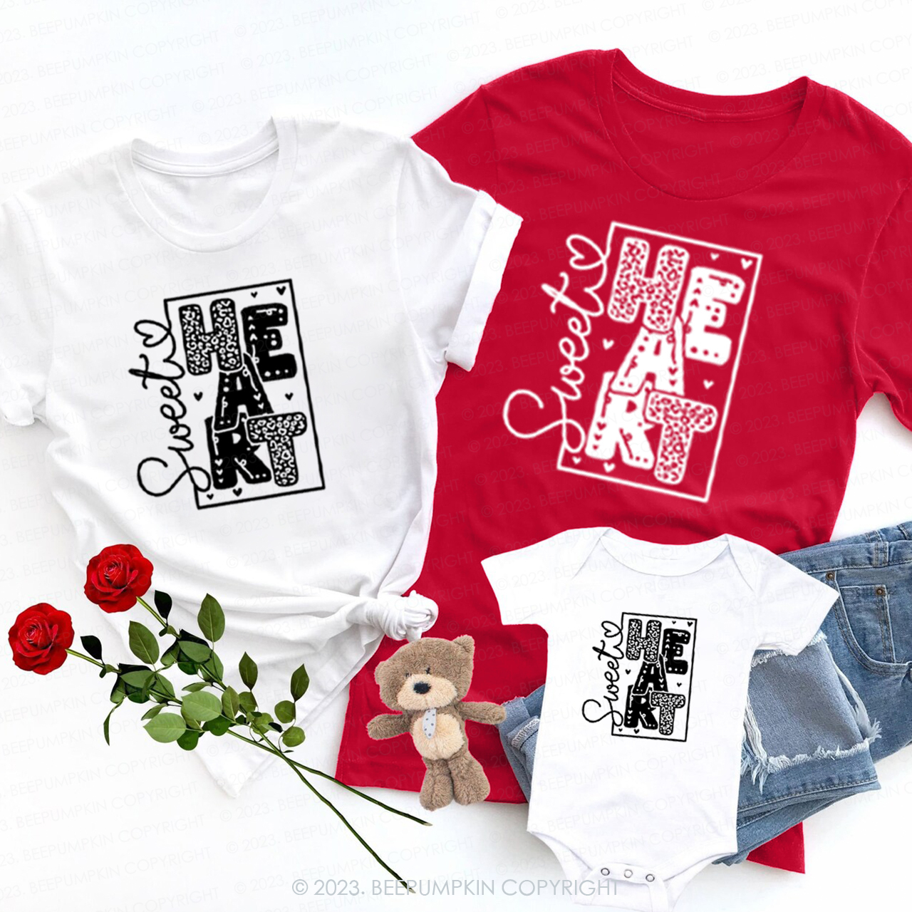 Leopard Sweet Heart Matching Valentine‘s Shirts