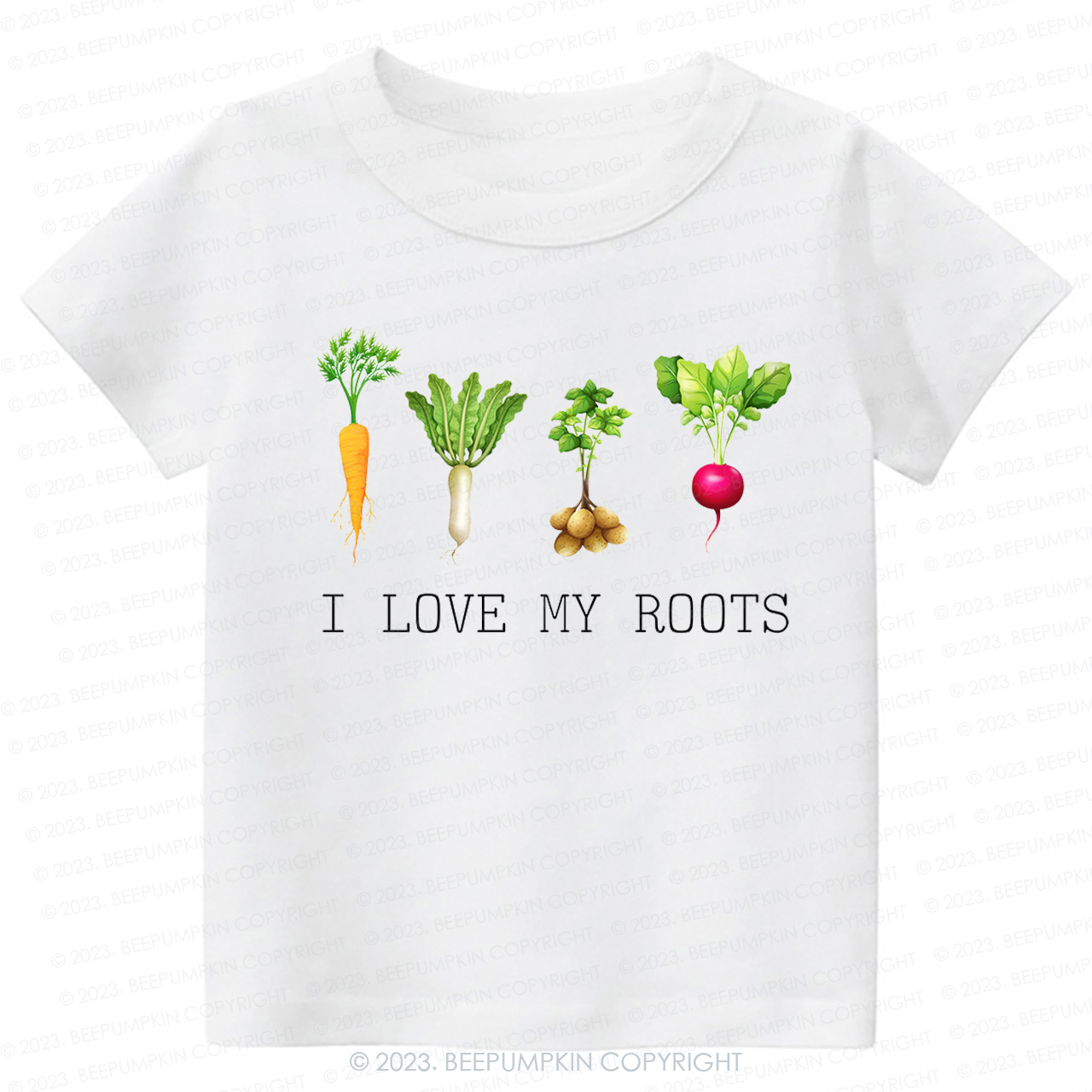 Vegetable I Love My Roots Kids Shirt
