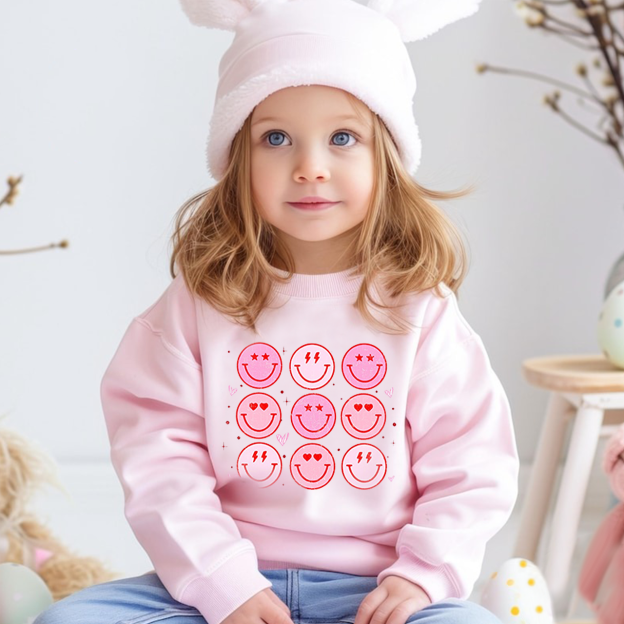 Groovy Heart Valentine's Day Kid's Sweatshirt