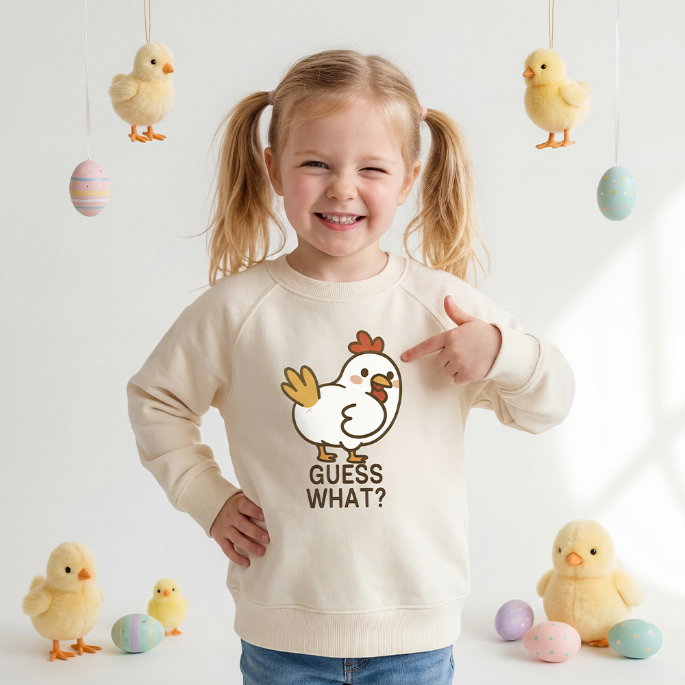 Guess What Chicken Funny Butt Joke Kid's Sweatshirt
