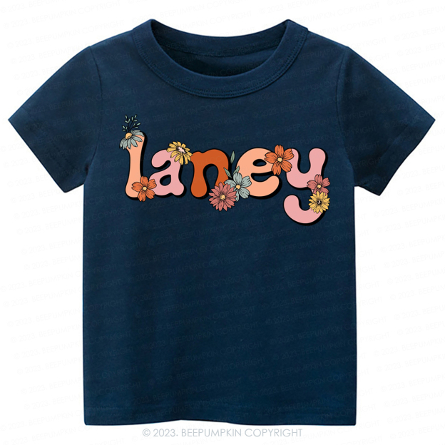 Custom Name Flower Word Art -Toddler Tees