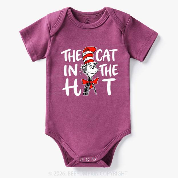 Whimsical Cat In The Hat Baby Bodysuit