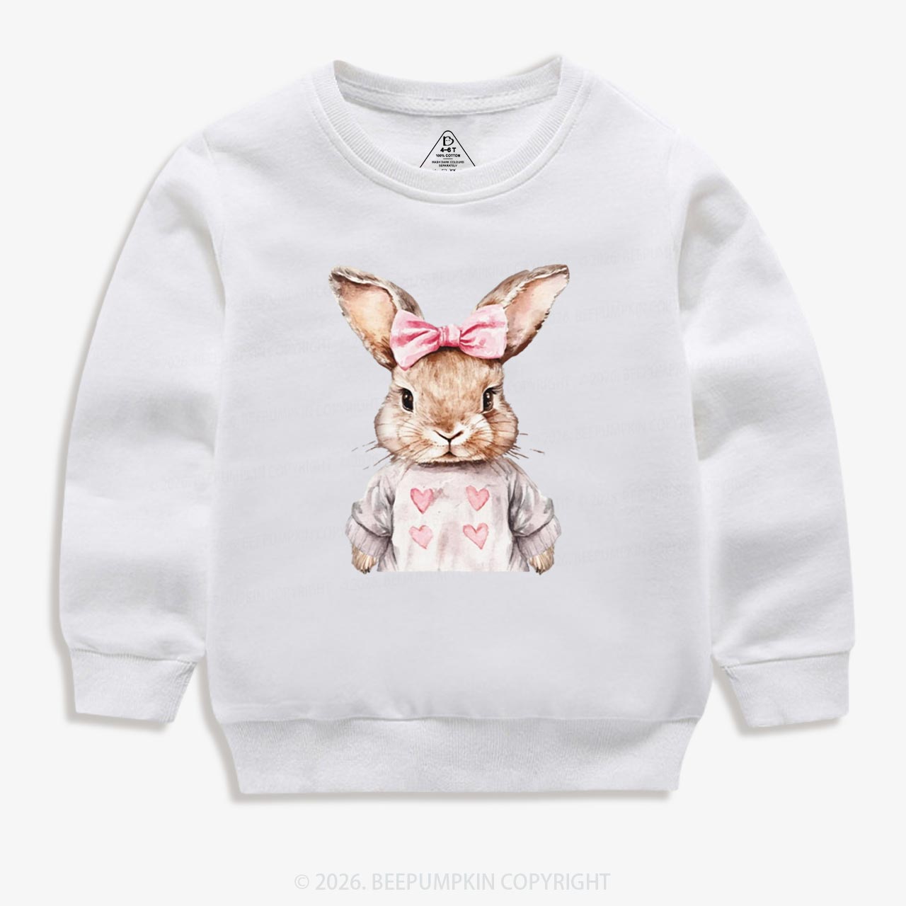 Sweet Bow Bunny Easter Kid's Sweatshirt