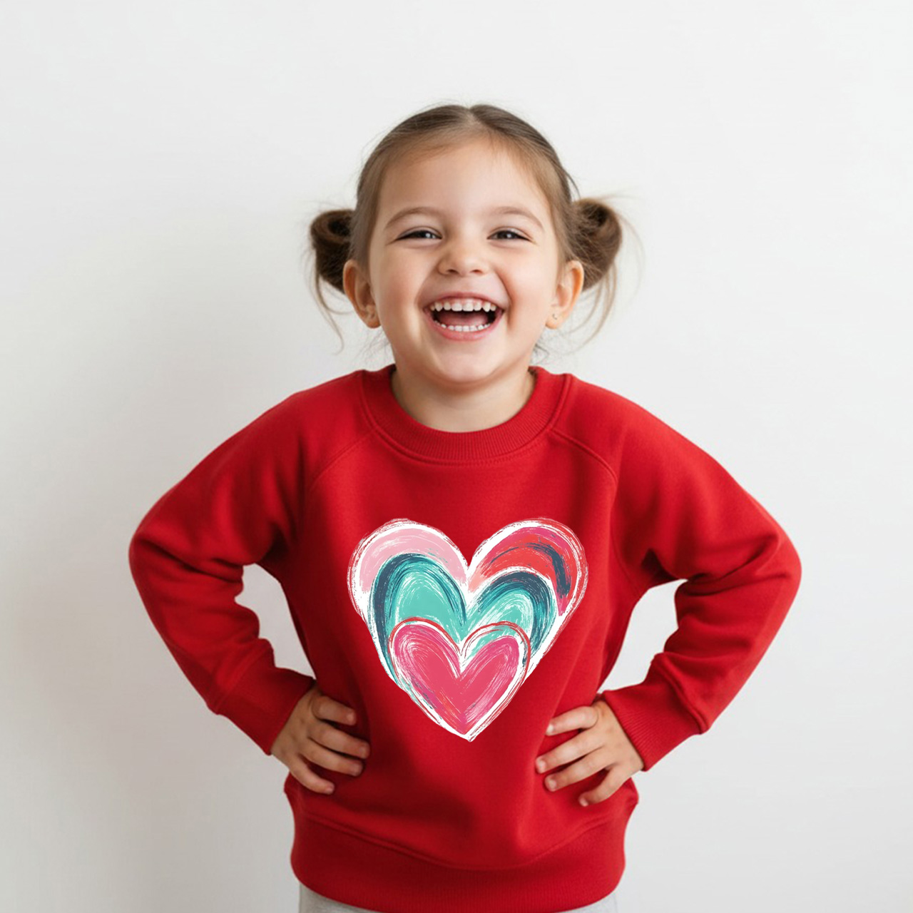 Colorful Heart Valentine's Day Kid's Sweatshirt