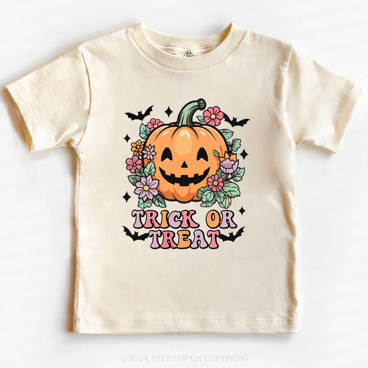 Hippie Ghost Halloween Trick Or Treat PumpkinToddler&Kids Tees 