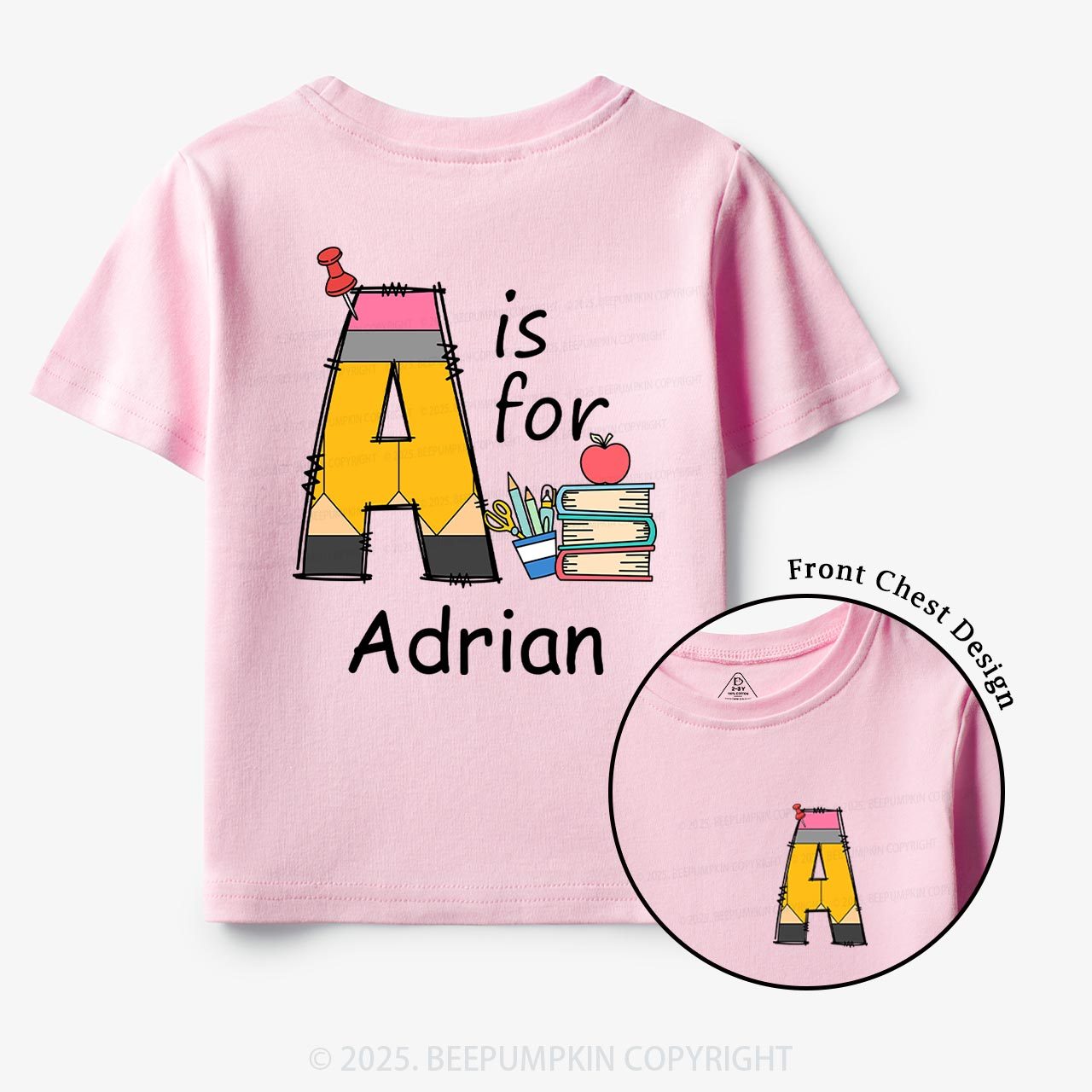 Personalized Alphabet Pencil Name Toddler&Kid's Tees Beepumpkin