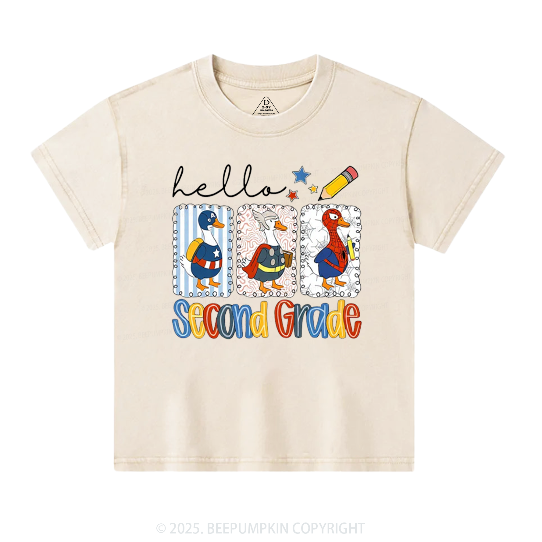 Personalized Hello School Toddler&Kids Washed Tees
