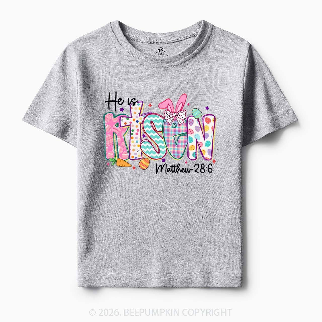 He Is Risen Christian Easter Toddler&Kid's Tees