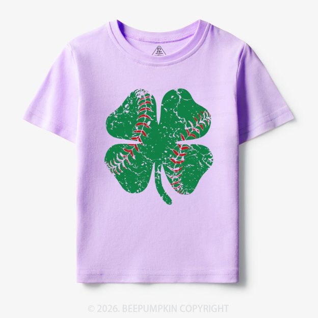 Baseball Shamrock St Patrick's Day Toddler&Kid's Tees Beepumpkin