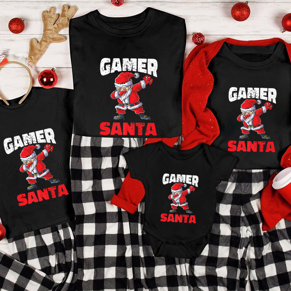 Gamer Santa Christmas Family Matching Shirt