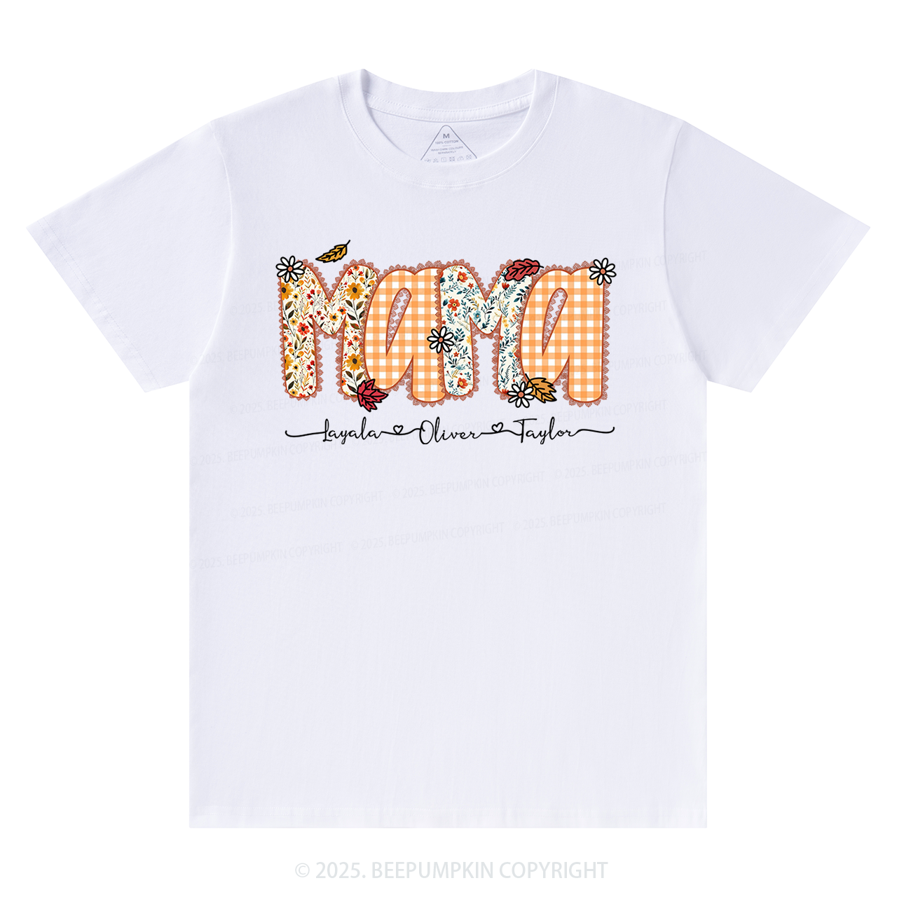 Personalized Preppy Fall Pumpkin Lace T-Shirts Beepumpkin